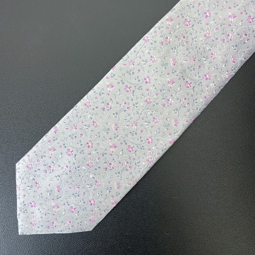 Nina Ricci Floral Silk Tie Light Purple Italy Made NWT